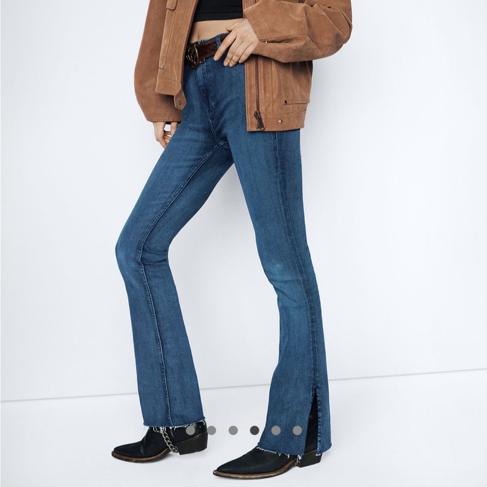NWT Free People We The Free Level Up Slit Slim Flared Bootcut Jeans
